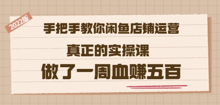 2022版《手把手教你闲鱼店铺运营》真正的实操课做了一周血赚五百(16节课)-金创谷