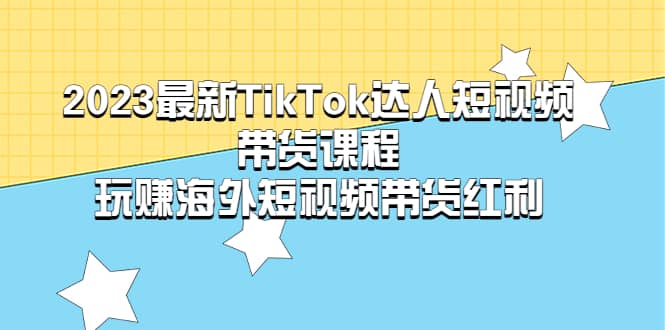 2023最新TikTok·达人短视频带货课程，玩赚海外短视频带货·红利-金创谷