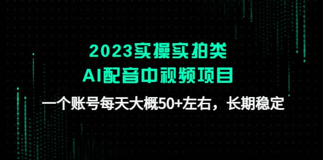 2023实操实拍类AI配音中视频项目，一个账号每天大概50+左右，长期稳定-金创谷