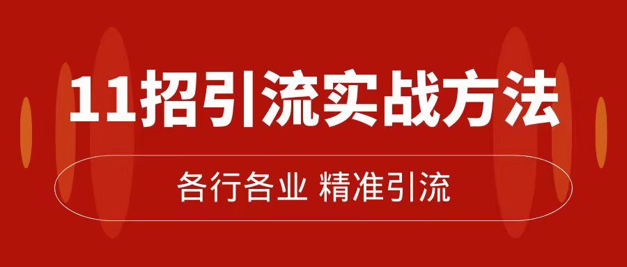 精准引流术：11招引流实战方法，让你私域流量加到爆（11节课完整版）-金创谷