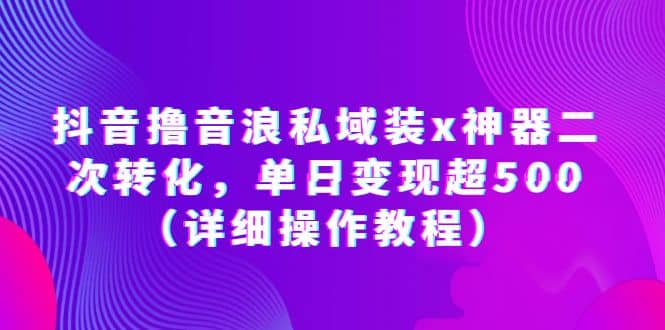 抖音撸音浪私域装x神器二次转化，单日变现超500（详细操作教程）-金创谷