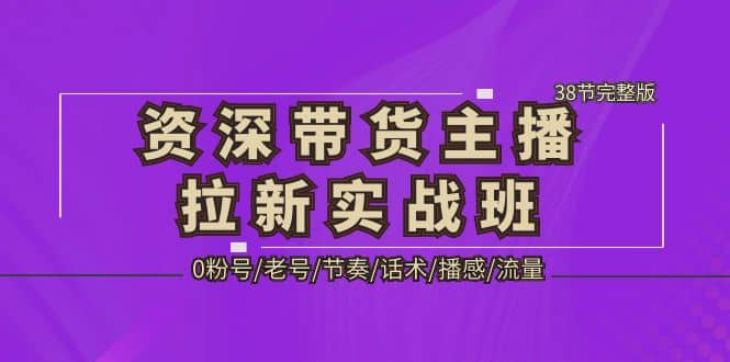 资深·带货主播拉新实战班，0粉号/老号/节奏/话术/播感/流量-38节完整版-金创谷