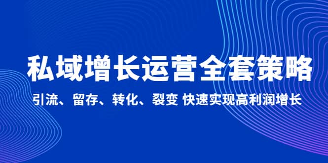 私域增长运营全套策略：引流、留存、转化、裂变 快速实现高利润增长-金创谷