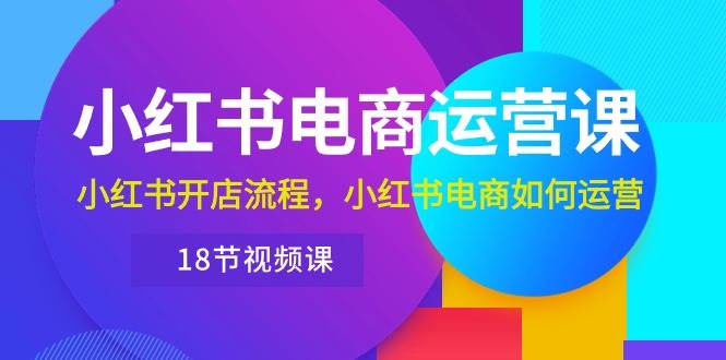小红书·电商运营课：小红书开店流程，小红书电商如何运营（18节视频课）-金创谷
