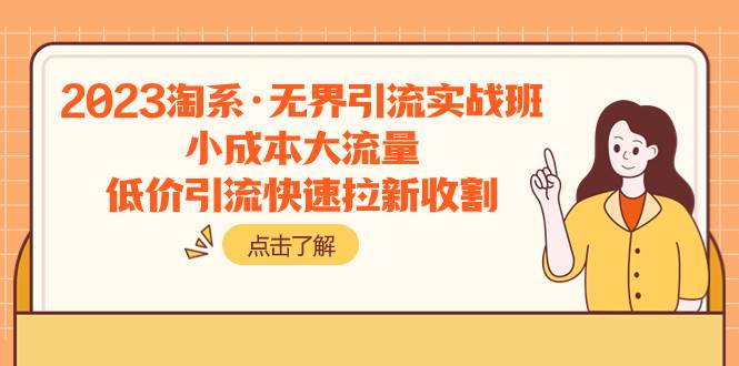 2023淘系·无界引流实战班：小成本大流量，低价引流快速拉新收割-金创谷