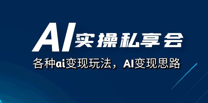 AI实操私享会，各种ai变现玩法，AI变现思路（67节课）-金创谷