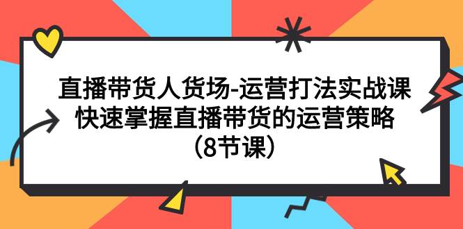 直播带货人货场-运营打法实战课：快速掌握直播带货的运营策略（8节课）-金创谷