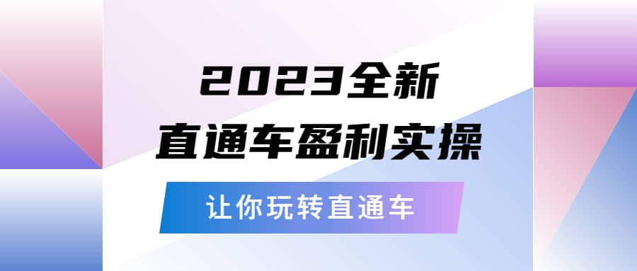 2023全新直通车·盈利实操：从底层，策略到搭建，让你玩转直通车-金创谷