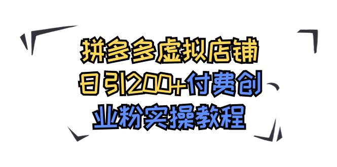 拼多多虚拟店铺日引200+付费创业粉实操教程-金创谷
