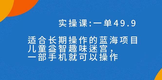 一单49.9长期蓝海项目，儿童益智趣味迷宫，一部-金创谷