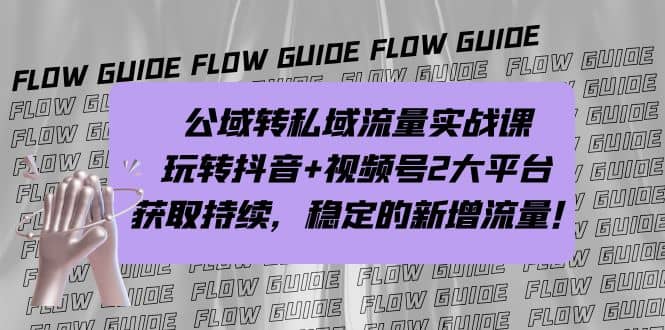 公域转私域流量实战课，玩转抖音+视频号2大平台，获取持续，稳定的新增流量-金创谷