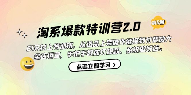 淘系爆款特训营2.0【第六期】从选品上架到付费放大 全店运营 打爆款 做好店-金创谷