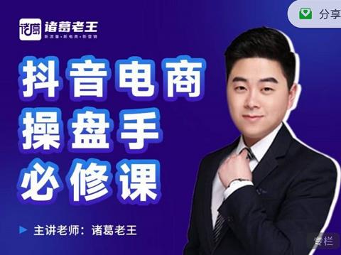 诸葛老王-抖音电商操盘手必修课：顶层设计，​起号破局，爆款运营，数据分析-金创谷