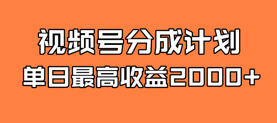 全新蓝海 视频号掘金计划 日入2000+-金创谷