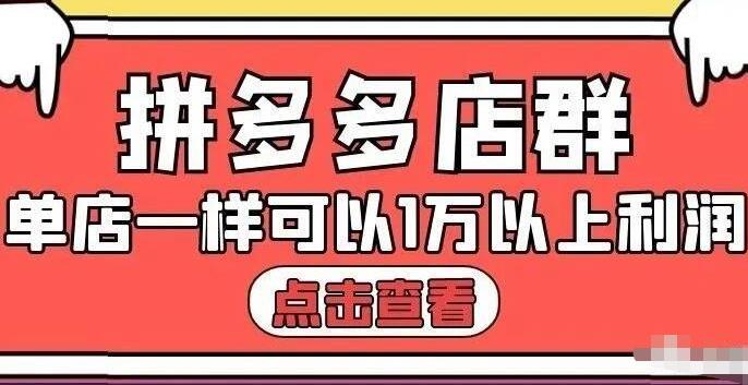 拼多多店群单店一样可以产出1万5以上利润【付费文章】-金创谷
