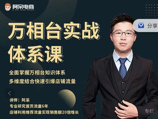 阿呆-万相台实战体系课，帮您全面掌握万相台知识体系-金创谷