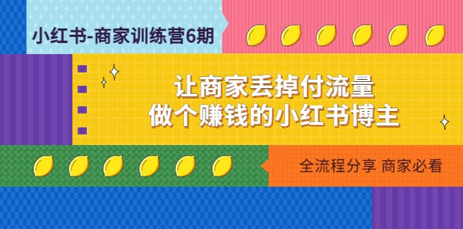 小红书-商家训练营12期：让商家丢掉付流量-金创谷