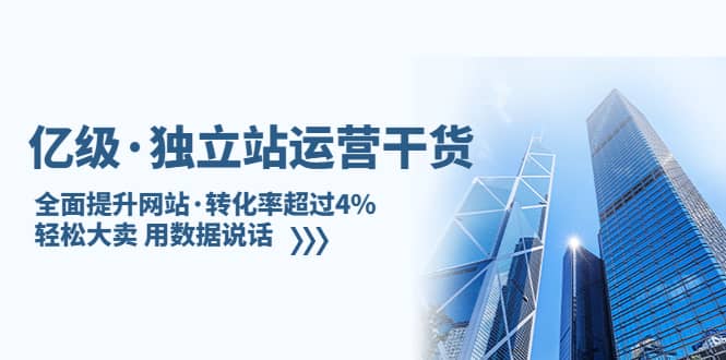独立站运营干货：全面提升网站·转化率超过4%，轻松大卖 用数据说话-金创谷