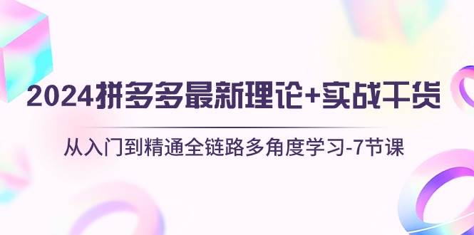 2024拼多多 最新理论+实战干货，从入门到精通全链路多角度学习-7节课-金创谷