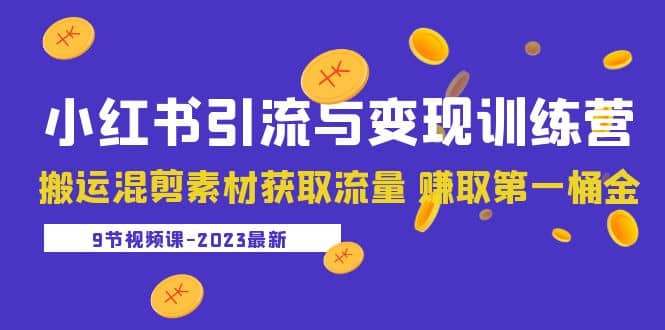 2023小红书引流与变现训练营：搬运混剪素材获取流量 赚取第一桶金（9节课）-金创谷