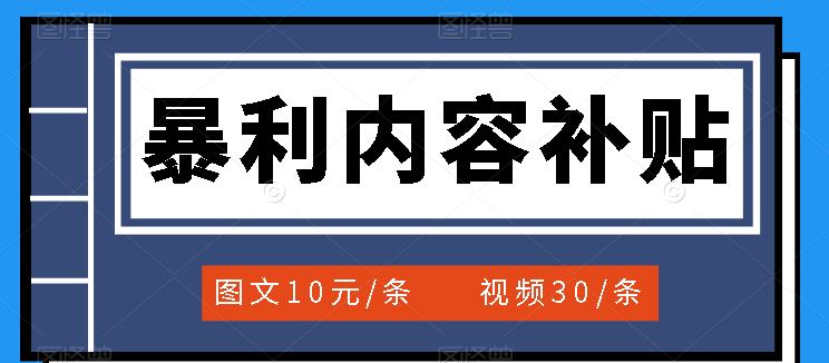 百家号暴利内容补贴项目，图文10元一条，视频30一条，新手小白日赚300+-金创谷