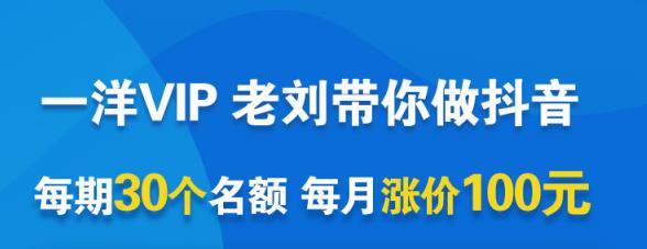 一洋电商抖音VIP，每月集训课+实时答疑+资源共享+联盟合作价值580元-金创谷