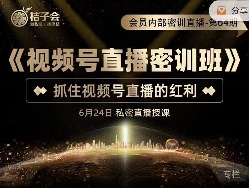 《视频号直播密训班》，抓住视频号直播的红利 价值12800-金创谷