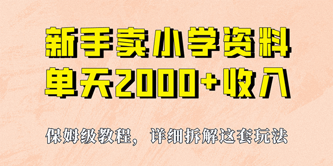 我如何通过卖小学资料，实现单天2000+，实操项目，保姆级教程+资料+工具-金创谷