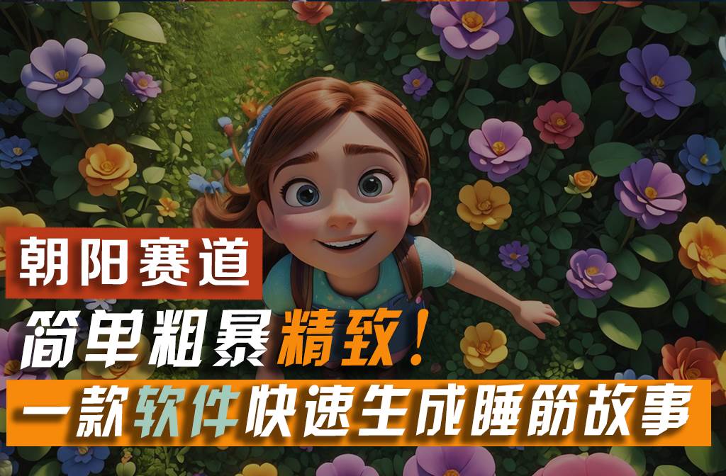 利用一款软件5分钟一条爆款睡前故事，简单粗暴精致！小白月入2w+-金创谷