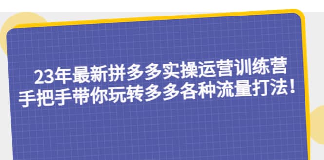 23年最新拼多多实操运营训练营：手把手带你玩转多多各种流量打法！-金创谷