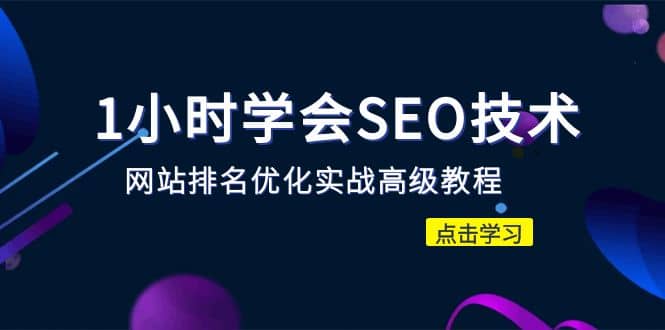 1小时学会SEO技术 网站排名优化实战高级教程-秒杀市面95%收费几千的SEO教程-金创谷