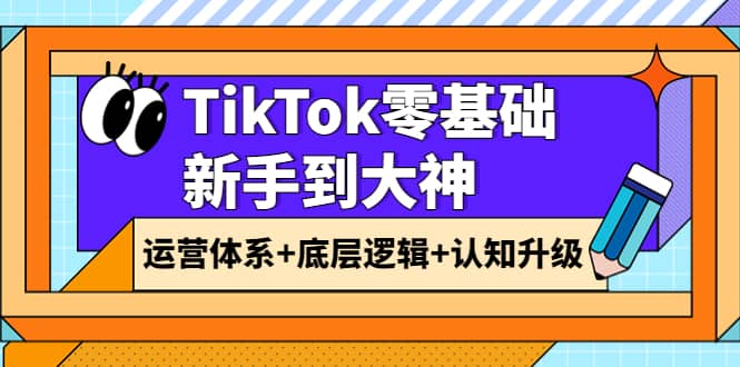 TikTok零基础新手到大神：运营体系+底层逻辑+认知升级（9节系列课）-金创谷
