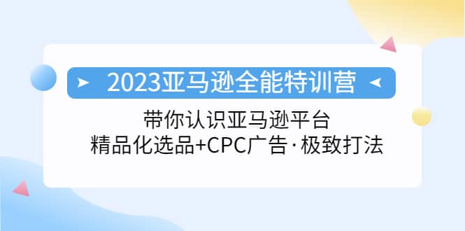 2023亚马逊全能特训营：玩转亚马逊平台+精品化·选品+CPC广告·极致打法-金创谷