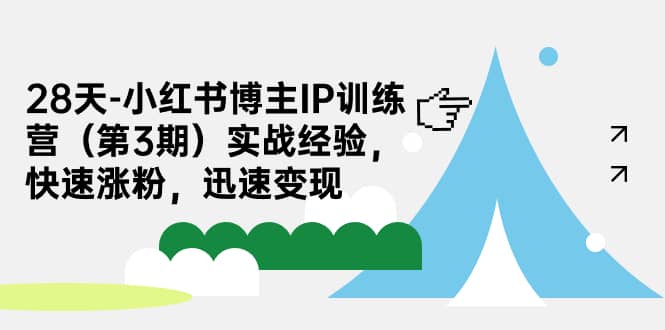 28天-小红书博主IP训练营（第3期）实战经验，快速涨粉，迅速变现-金创谷