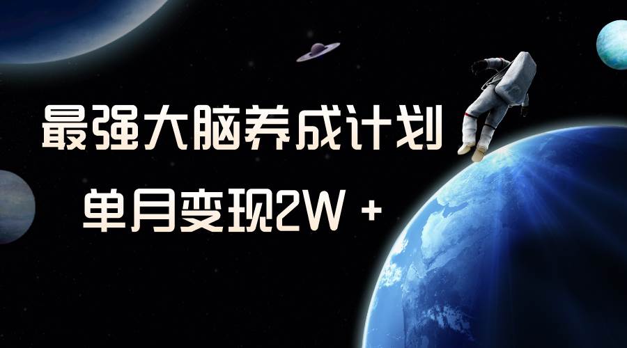 冷门虚拟项目，最强大脑养成计划，一个月变现2W＋-金创谷