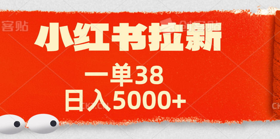 小红书拉新项目，一单38元！日入5000+【揭秘】-金创谷