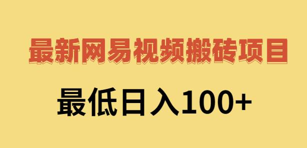 2022网易视频搬砖赚钱，日收益120（视频教程+文档）-金创谷