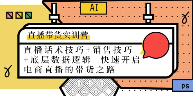 直播带货实训营：话术技巧+销售技巧+底层数据逻辑 快速开启直播带货之路-金创谷