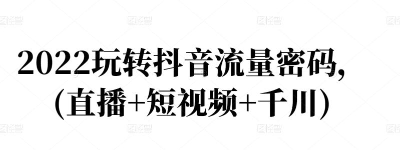 2022玩转抖音流量密码，(直播+短视频+千川)-金创谷