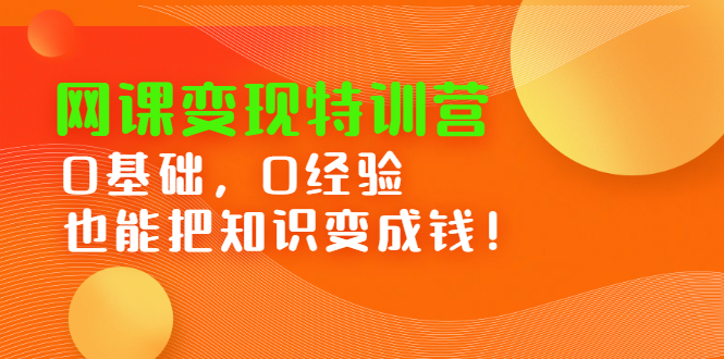 网课变现特训营，0基础，0经验也能把知识变成钱-金创谷