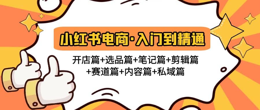 小红书电商入门到精通 开店篇+选品篇+笔记篇+剪辑篇+赛道篇+内容篇+私域篇-金创谷