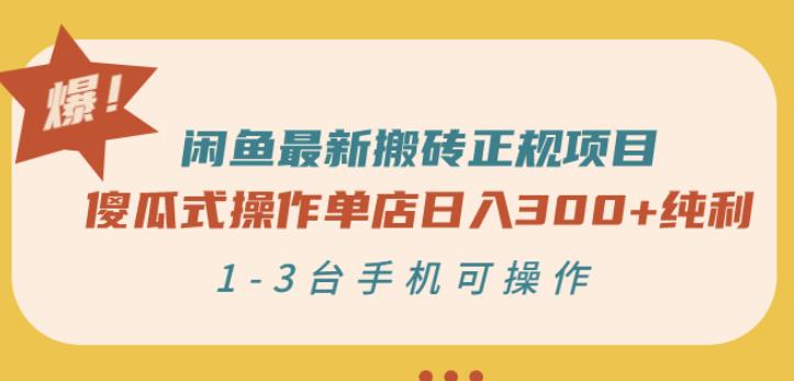闲鱼最新搬砖正规项目：傻瓜式操作单店日入300+纯利，1-3台手机可操作-金创谷