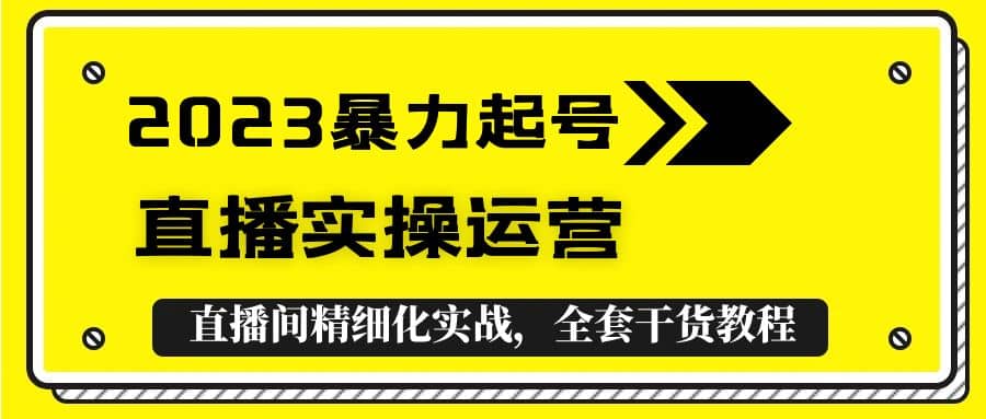2023暴力起号+直播实操运营，全套直播间精细化实战，全套干货教程-金创谷