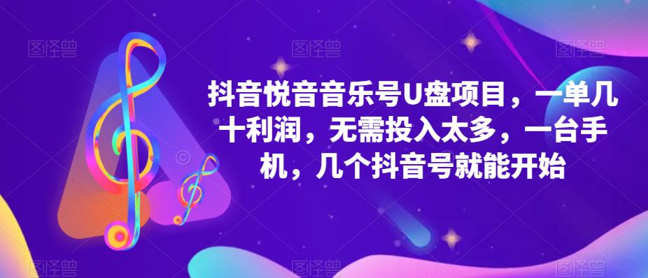 抖音音乐号U盘项目 一单几十利润 无需投入太多 一台手机 几个抖音号就开始-金创谷