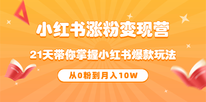 《小红书涨粉变现营》21天带你掌握小红书爆款玩法 从0粉到月入10W-金创谷
