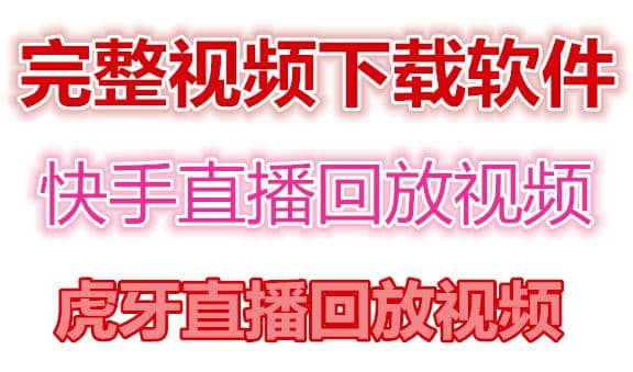 快手直播回放视频/虎牙直播回放视频完整下载(电脑软件+视频教程)-金创谷