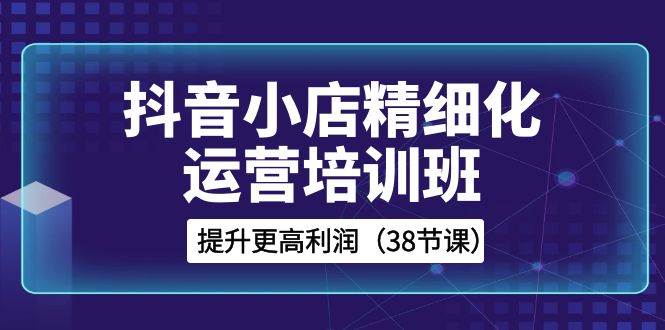 抖音小店-精细化运营培训班，提升更高利润（38节课）-金创谷