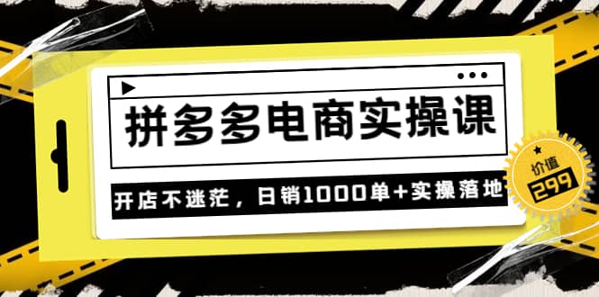 《拼多多电商实操课》开店不迷茫，日销1000单+实操落地（价值299元）-金创谷