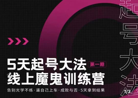 五天起号魔鬼训练营，告别光学不练，逼自己上车，成败与否，5天拿到结果-金创谷