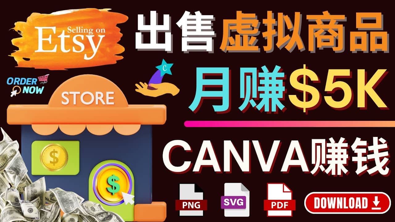 通过Etsy出售Canva模板，操作简单，收益高，月赚5000美元-金创谷
